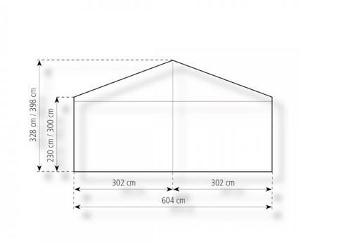 2-Partyzelt Holiday Elegance 6x10m 60m², mit Fußboden mit Erdnagelverankerung