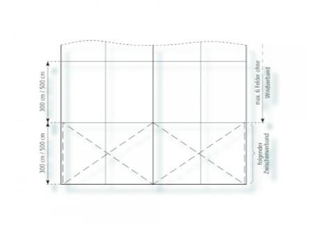 3-Partyzelt Holiday Transparent 10x9m 90m², mit Fußboden verankerungsfrei