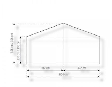 2-Partyzelt Holiday Basic 6x25m 150m², mit Fußboden verankerungsfrei