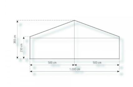 2-Partyzelt Holiday Transparent 10x6m 60m², mit Fußboden verankerungsfrei