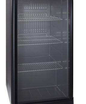 1-Getränkekühlschrank mit Glastür, schwarz, 88l