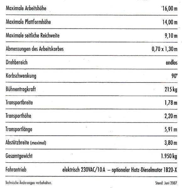 2-Anhängerhubbühne 16 m