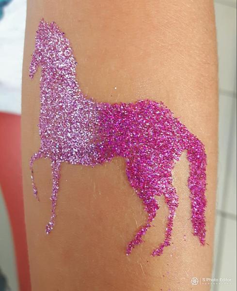 2-***Glitzer-Tattoos mit Schablone - Kindergeburtstag, Geburtstag, Hochzeit, Taufe***