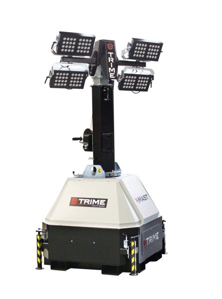 1-Flutlichtmast - Lichtmast - Lichtgiraffe - X-Mast 4x320 Watt LED Beleuchtungsfläche ca. 5000...