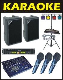 Karaoke-Set - inkl. Musikanlage, 2x Mikrofone, Stativen, Kabeln / Rund_um_sorglos_Paket!