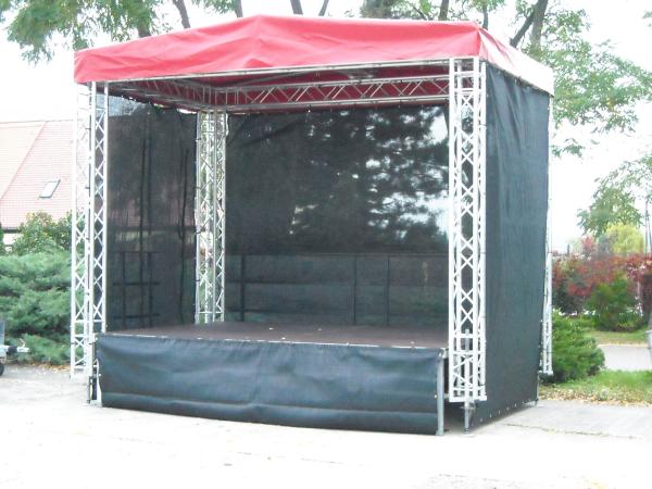 6-Bühne mit Sattel Dach 4x3 - 12m² für kleine Stadtfest, Präsentation, Events etc.