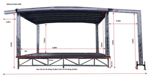 2-Bühne 45m² – Multistage für Stadtfest, Kundgebung, Präsentation, Roadsh...