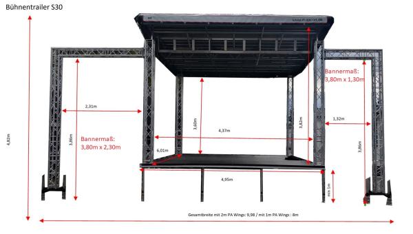 2-Bühne 30m² – Multistage für Stadtfest, Kundgebung, Präsentation, Roadsh...