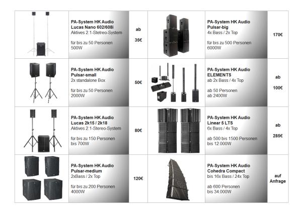 1-Komplette Tonanlagen von Klein bis Groß für Jedes Event