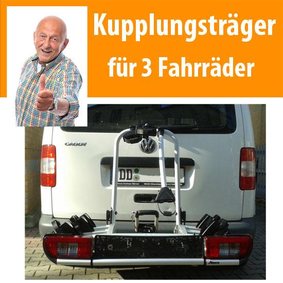 Premium Fahrradträger Atera DL 3 für AHK für 3 Fahrräder Fahrrad-Träger Anhängerkupplung Rad-Träger