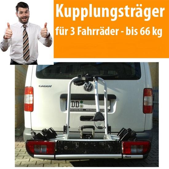 1-Premium Fahrradträger Atera EVO für AHK für 3 Fahrräder bis 66 kg Fahrrad-Tr&...