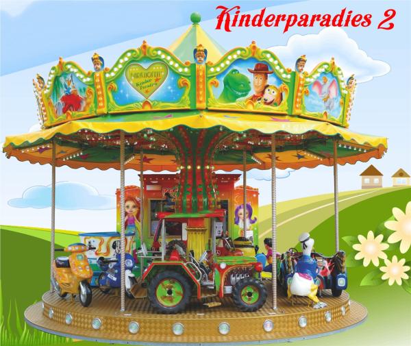 1-Kinderkarussell "Kinderparadies 2", mit 24 Sitzplätzen für Kinder. Baujahr: M...