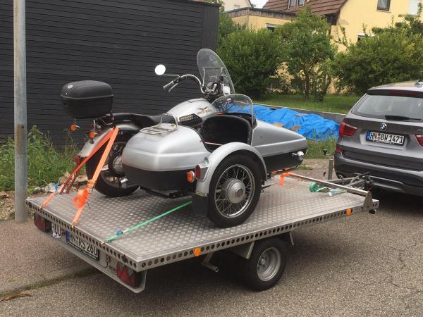 6-Motorradanhänger für 1-2 Motorräder L 1.000 kg gebremst mit 100er Zulassung