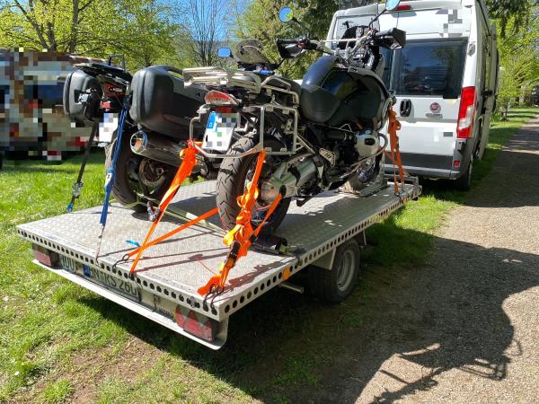 2-Motorradanhänger für 1-2 Motorräder L 1.000 kg gebremst mit 100er Zulassung