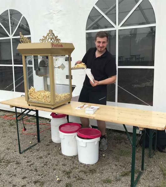 2-Große POPCORNMASCHINE NOSTALGISCH mit WAGEN !!!