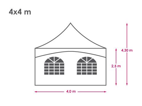 2-Pagodenzelt 4x4m weiß Partyzelt Festzelt