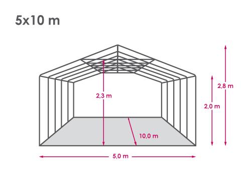 4-Zelt 5x10m weiß Partyzelt Festzelt