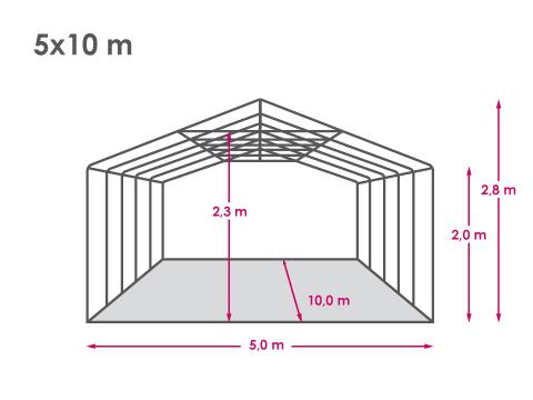 4-Zelt 5x10m weiß Partyzelt Festzelt