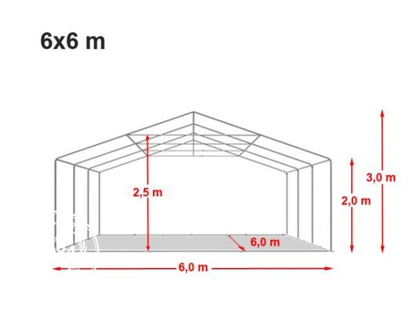 4-Zelt 6x6m weiß Partyzelt Festzelt