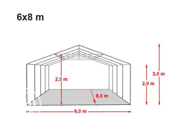 2-Zelt 6x8m weiß Partyzelt Festzelt