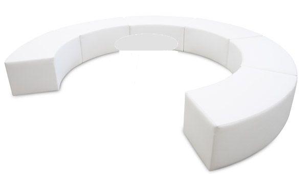 2-Lounge Sitzelement, Sitzbank, Swing weiß curved 60-30 und 90 Grad