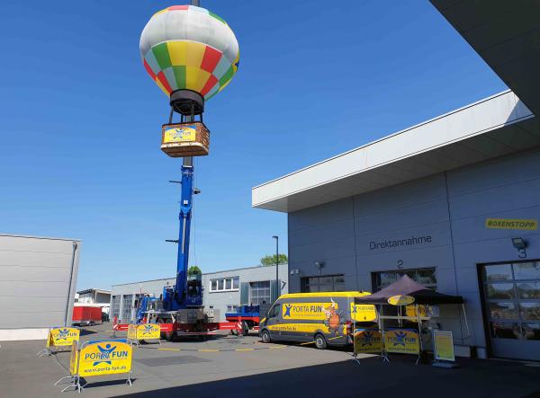 1-Ballon am Kran für Aussichtsfahrten an Ihrem Wunschort vom Profi