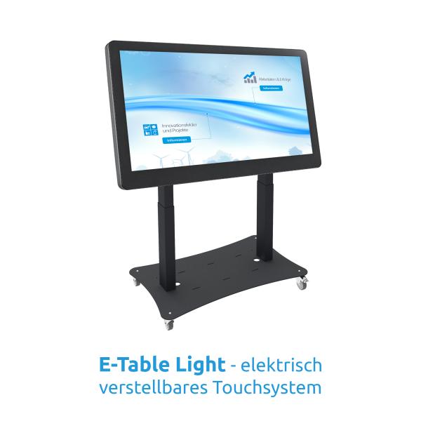 E-Table Light 49“, Touch Tisch, Touch Table, höhenverstellbarer Table, Kiosksystem, Infoterminal