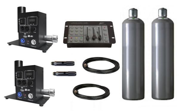 CO2 Jet Komplettset / CO2 Kanone inkl. 2x CO2 Flaschen und 2x CO2 Jet zum mieten