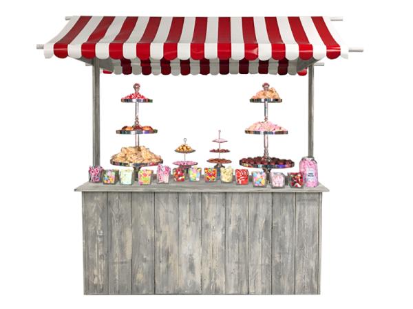 3-Buffet-Marktstand blau