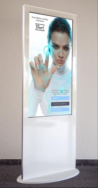 1-Stele mit Touchscreen – Monitor im Handyformat