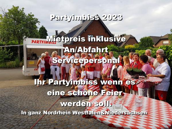 1-Partyimbiss mieten, Imbisswagen für Feier, Party mieten, Imbissanhänger, All you can Ea...