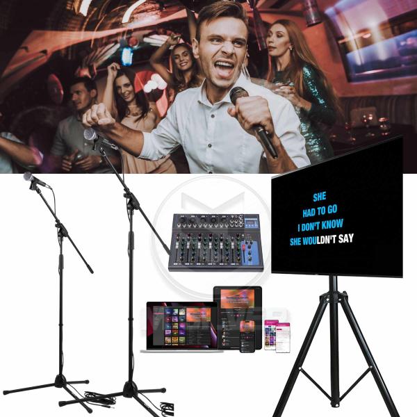 Karaoke Anlage - Mittel mit 40" TV auf Dreibeinstativ mieten