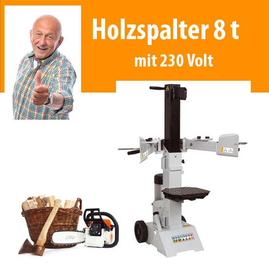 8 t Holzspalter 230 Volt Stammdurchmesser bis 60 cm