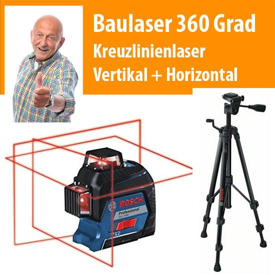 Kreulinienlaser Bau Laser Bosch 360 Grad
