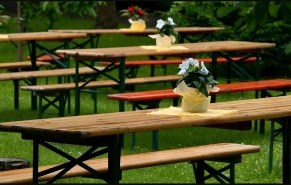 2-Bierzeltgarnitur Festzeltgarnitur Party Hochzeit Tisch Bank
