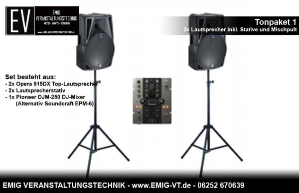 Komplette DJ Tonanlage inkl. Mischpult. Anschließen und loslegen!