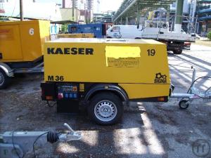 2-Kompressor 3,5m3/min.mit Generator, fahrbar mit höhenverstellbarer Zugdeichsel,