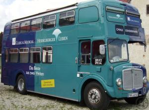 2-Londonbus, englischer Doppeldeckerbus, Messestand, Promotionbus, Partybus, Cateringbus, Infomobil.