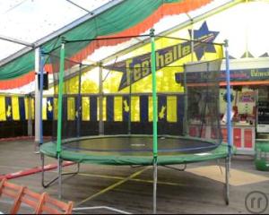 2-Trampolin FUNRING mit Sicherheitsnetz 4,20 m für Kinder & Erwachsene die sich sportlich ...