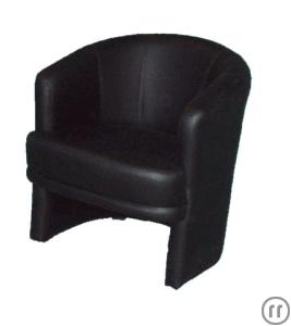 Lounge Couch, Sofa, Leder, schwarz