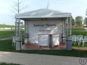 1-Outdoor Messestand 3x4m mit Dachplane weiß