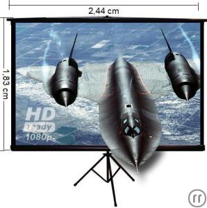 Stativ Leinwand , Bilddiagonale von 296 cm (Maße 245 x 185 cm (4:3) +*10% Schüler /Studentenrabatt