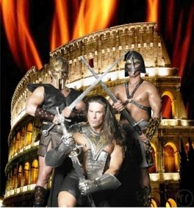 1-Gladiatorenshow mit Schwertkampf