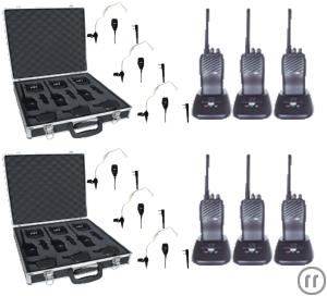 6 Profi-Funkgeräte PT-3208S (vergleichbar mit Motorola GP-340) inkl. Koffer & Tarn-Headsets