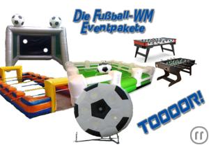 FUßBALL-WM EVENTPAKET 1 - PROFI-TISCHKICKER - TORWAND - HÜPFBURG