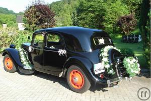 2-Hochzeitsauto Amélie mit Chauffeur, Citroen Oldtimer 11CV; Hochzeit Fahrzeug, Oldtimerverm...