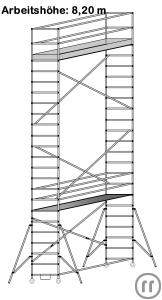 Rollgerüst, Fahrgerüst , Arbeitshöhe 8,20 m, klappbar