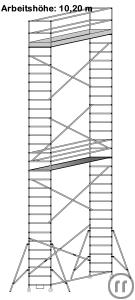 1-Rollgerüst, Fahrgerüst , Arbeitshöhe 10,20 m, klappbar