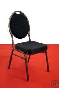 Bankett-Stuhl, Polsterstuhl, blau mit goldenen Punkten